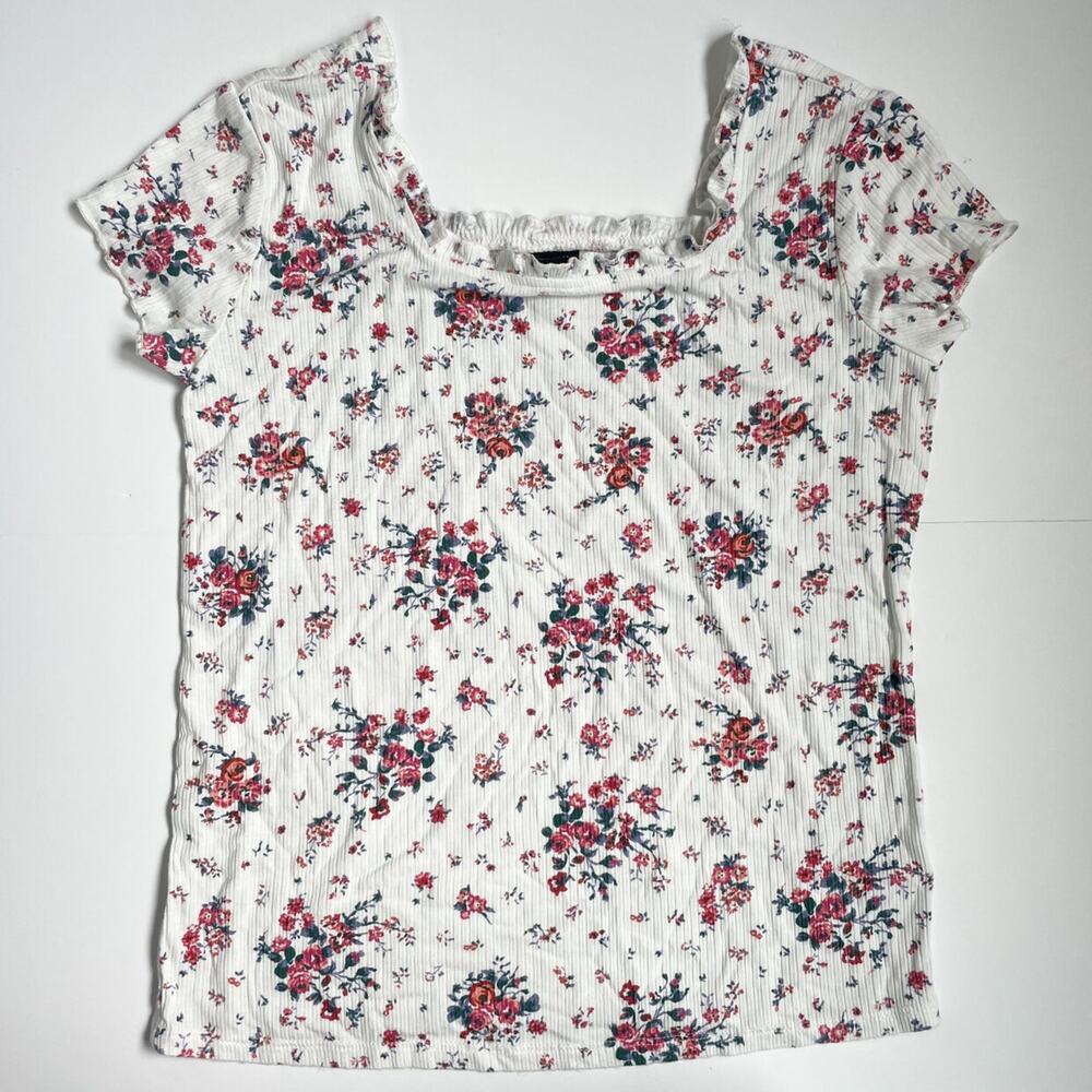 Art Class Ribbed Ditsy Floral Tee
